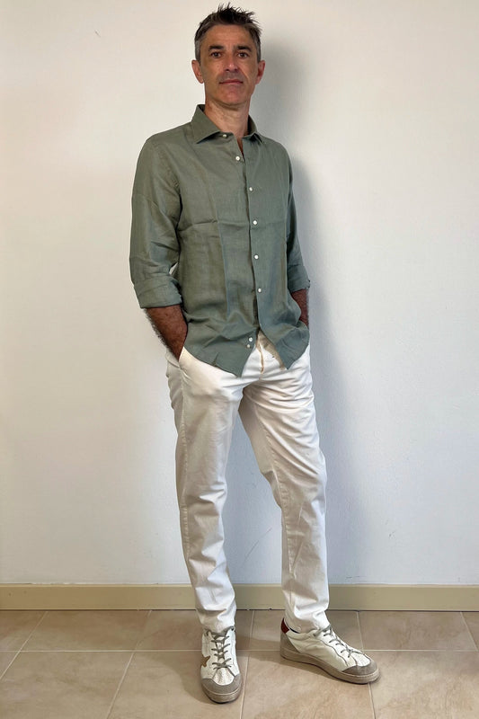 Camicia in lino verde Berna - Seipuntozerostore
