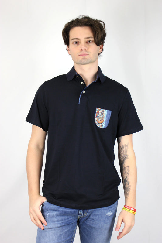 Polo con ricamo blu V2 - Seipuntozerostore