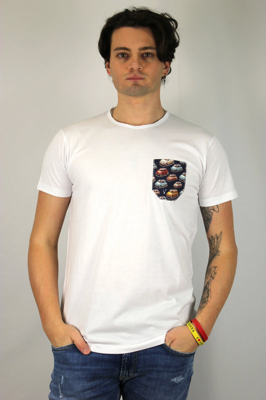 T-shirt bianca con Taschino V2 - Seipuntozerostore