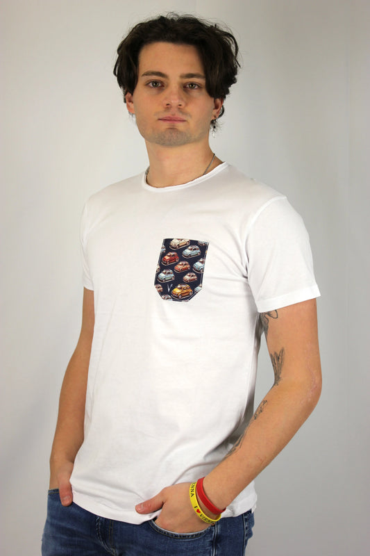 T-shirt bianca con Taschino V2 - Seipuntozerostore