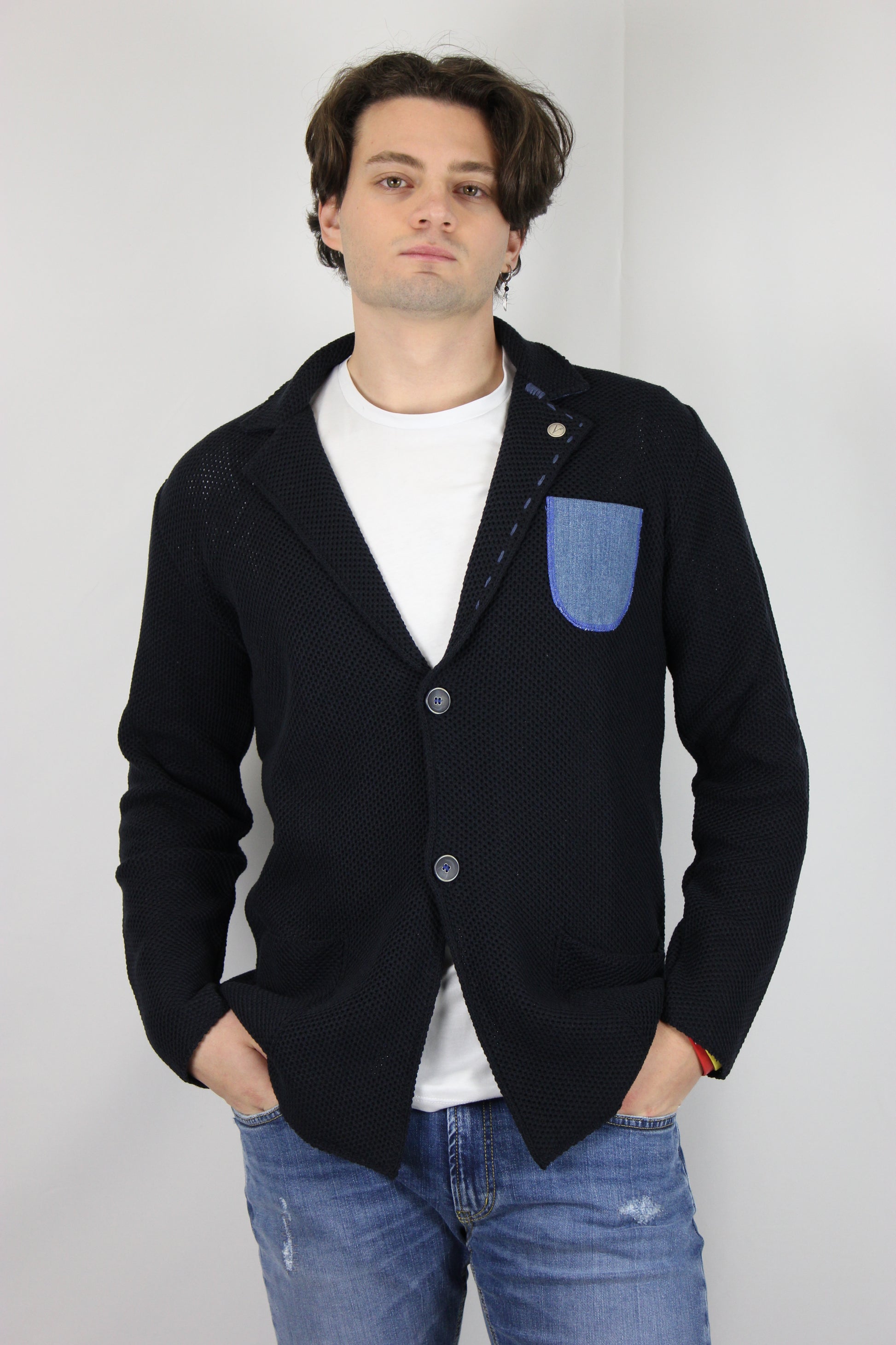 Giacca occhio di pernice premium blu V2 - Seipuntozerostore