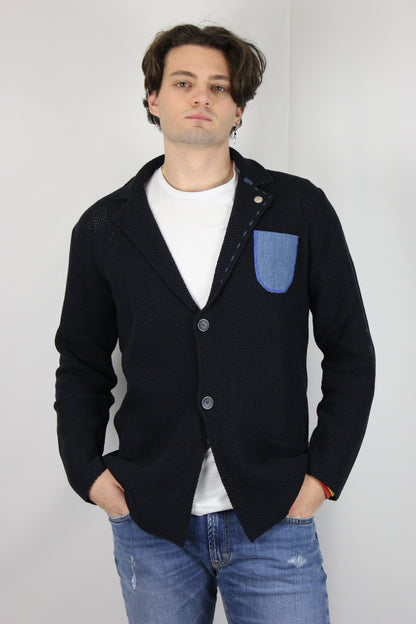 Giacca occhio di pernice premium blu V2 - Seipuntozerostore