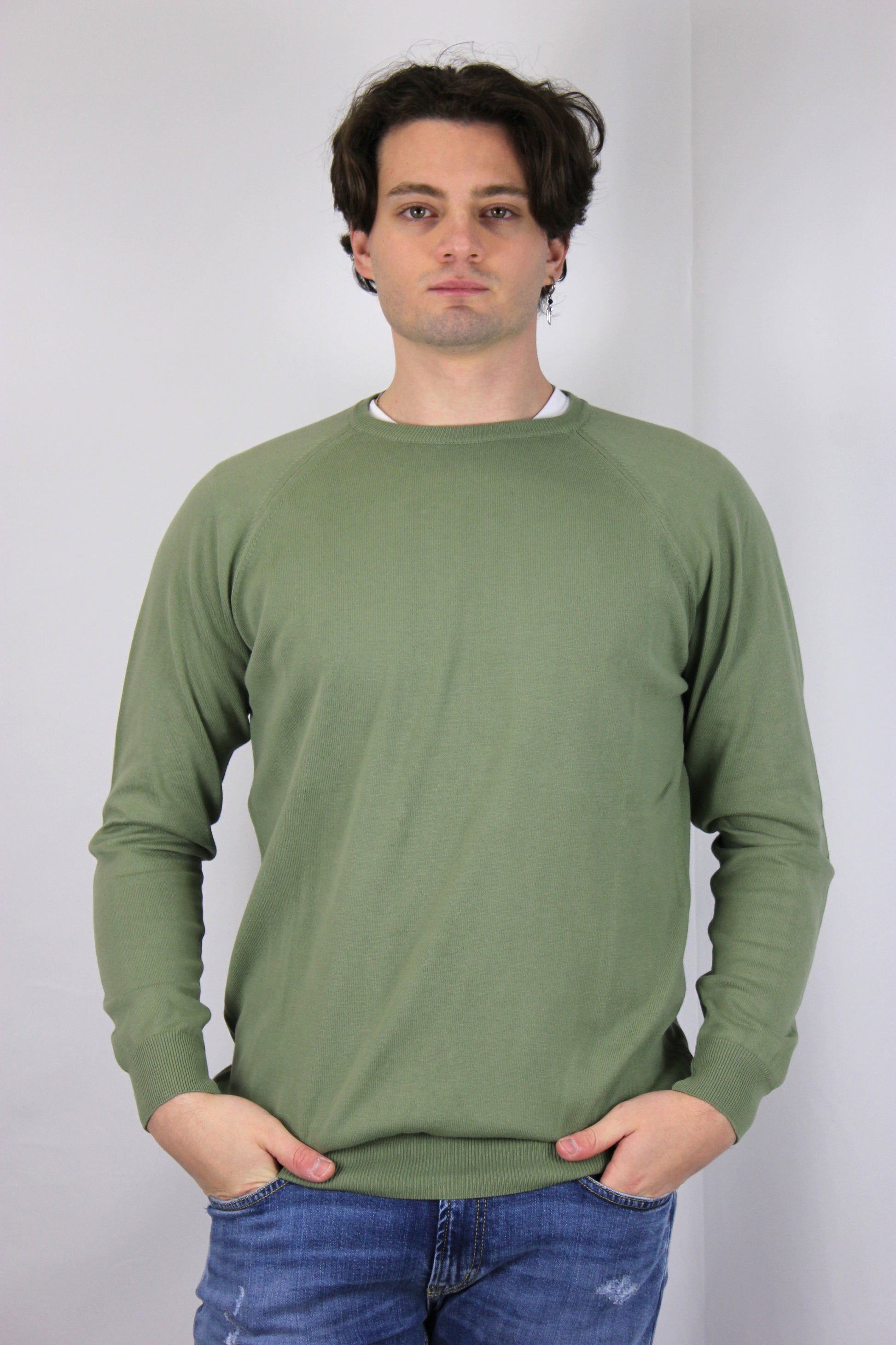 Maglione puro cotone pesto V2 - Seipuntozerostore