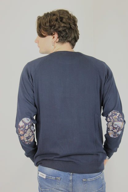 Maglione puro cotone blu V2 - Seipuntozerostore