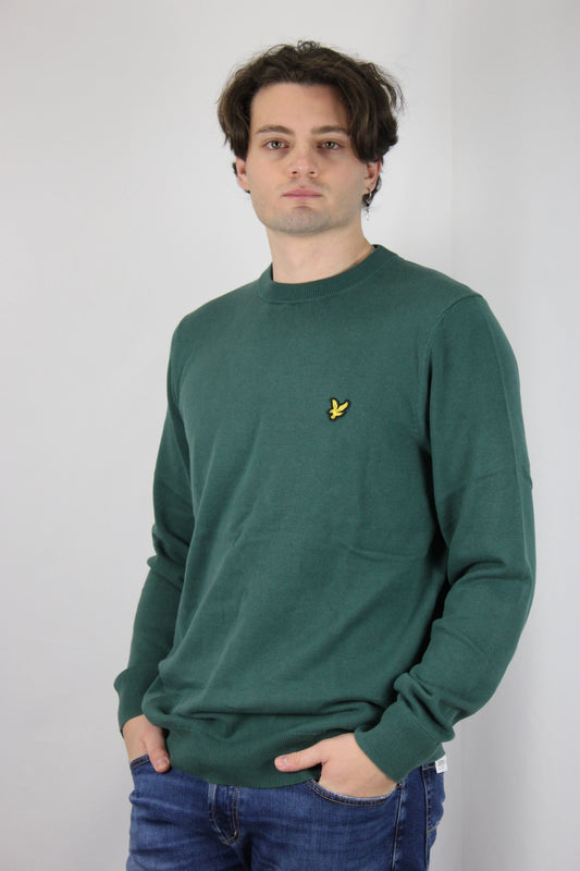 Maglione girocollo in cotone Verde Everglade Lyle & Scott - Seipuntozerostore