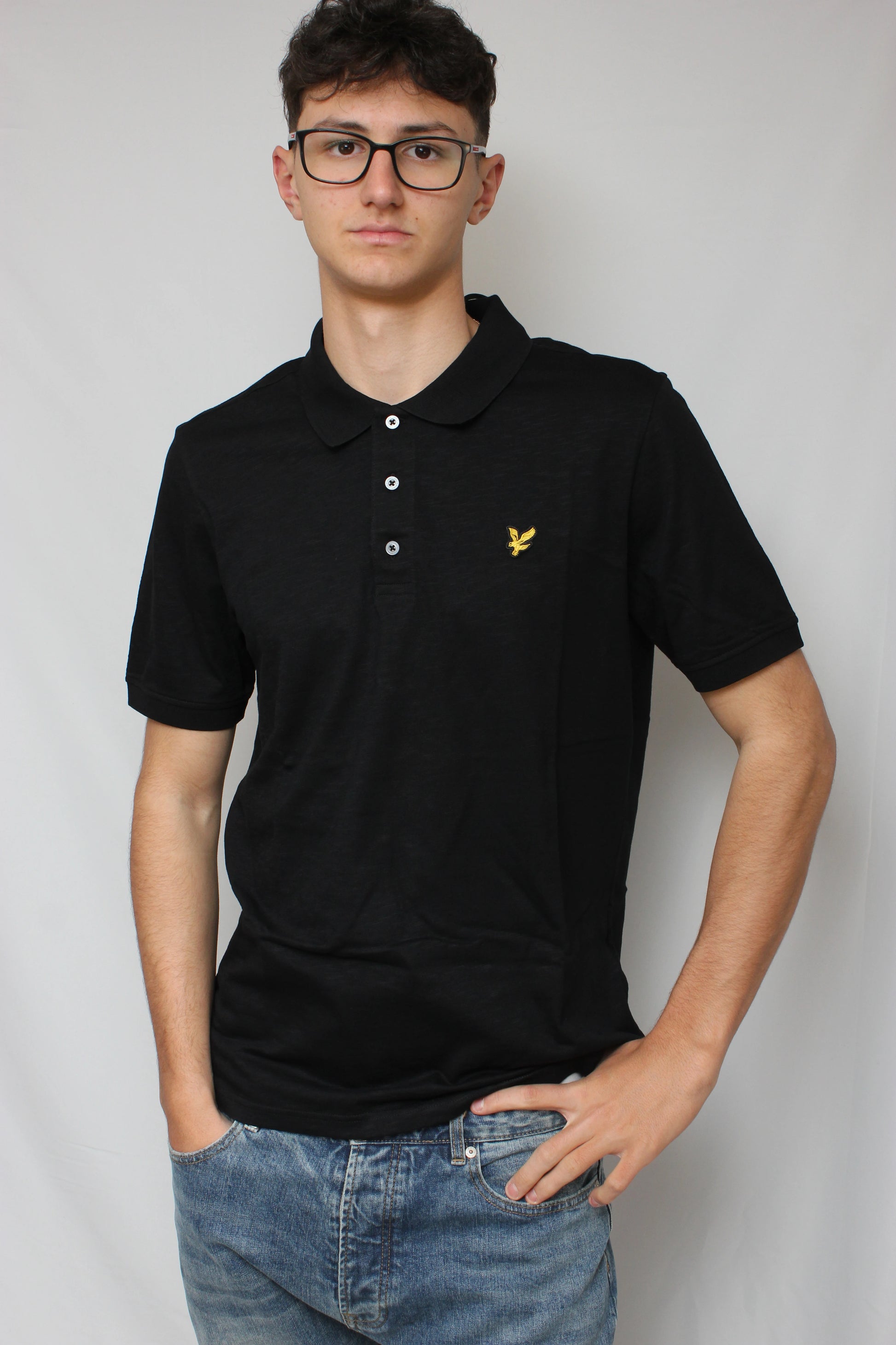 Polo in cotone Fine Slub Nero Lyle & Scott - Seipuntozerostore