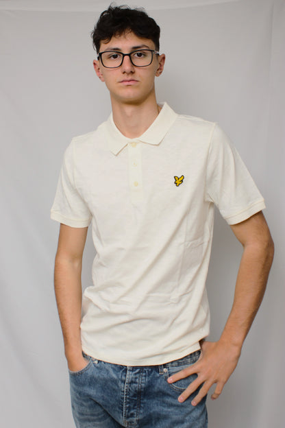 Polo in cotone Fine Slub crema Lyle & Scott - Seipuntozerostore