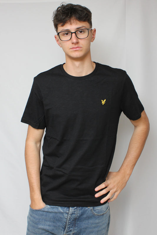 T-shirt in cotone Slub Fine nero Lyle & Scott - Seipuntozerostore