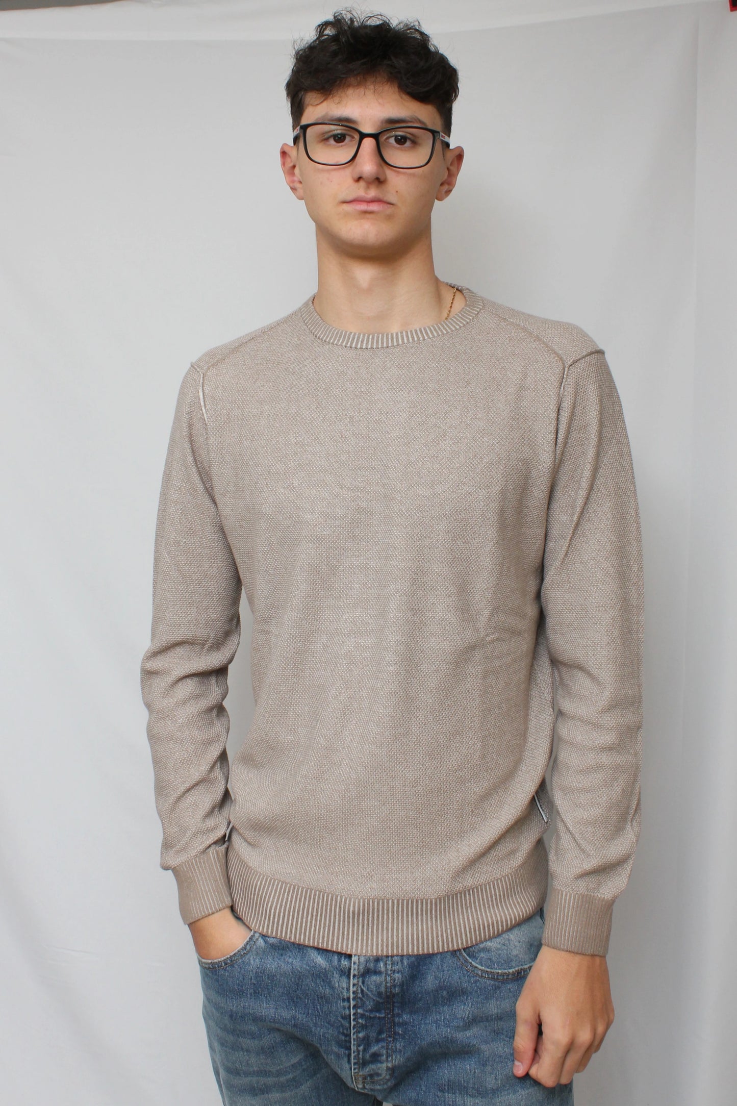 Maglia girocollo Vanisè nocciola Berna - Seipuntozerostore