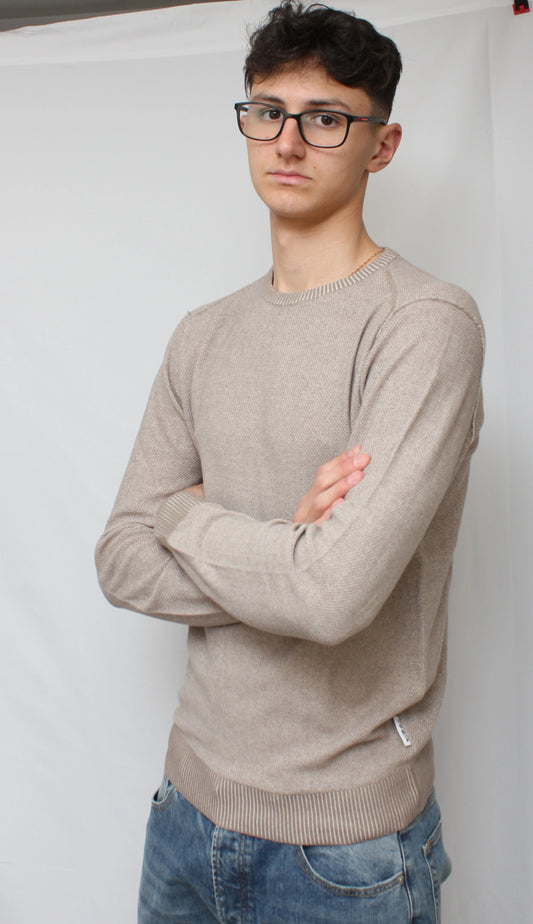 Maglia girocollo Vanisè nocciola Berna - Seipuntozerostore