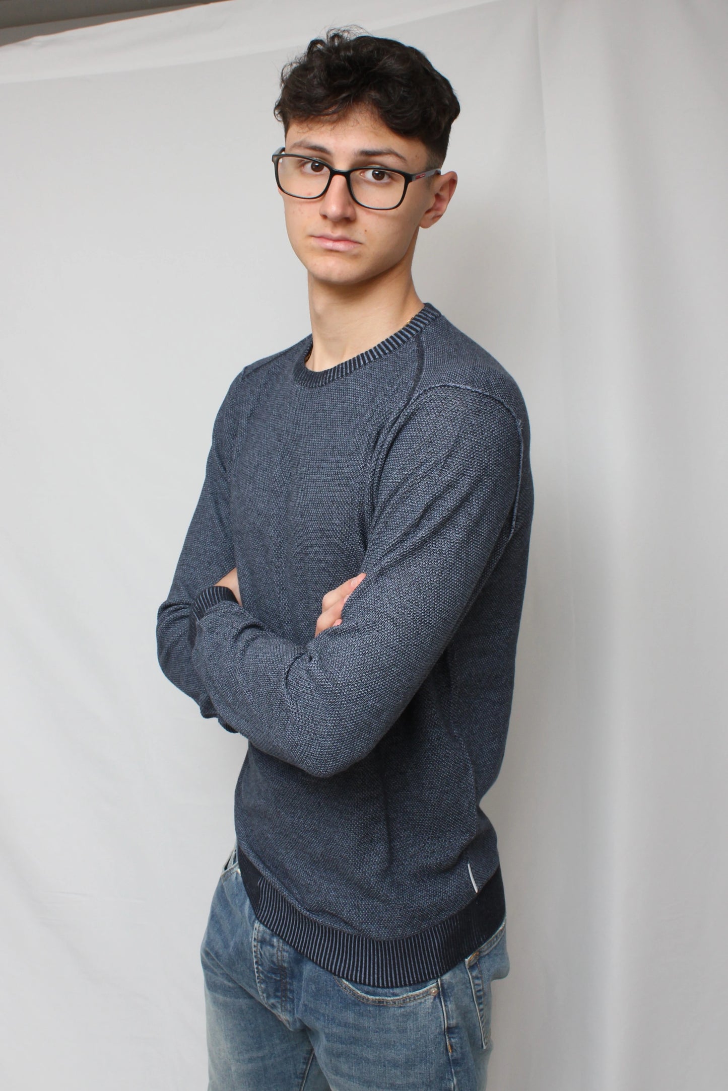 Maglia girocollo Vanisè blu Berna - Seipuntozerostore