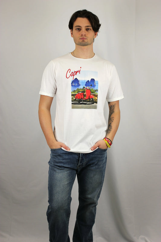 T-shirt con maxi stampa e ricamo Capri Berna - Seipuntozerostore