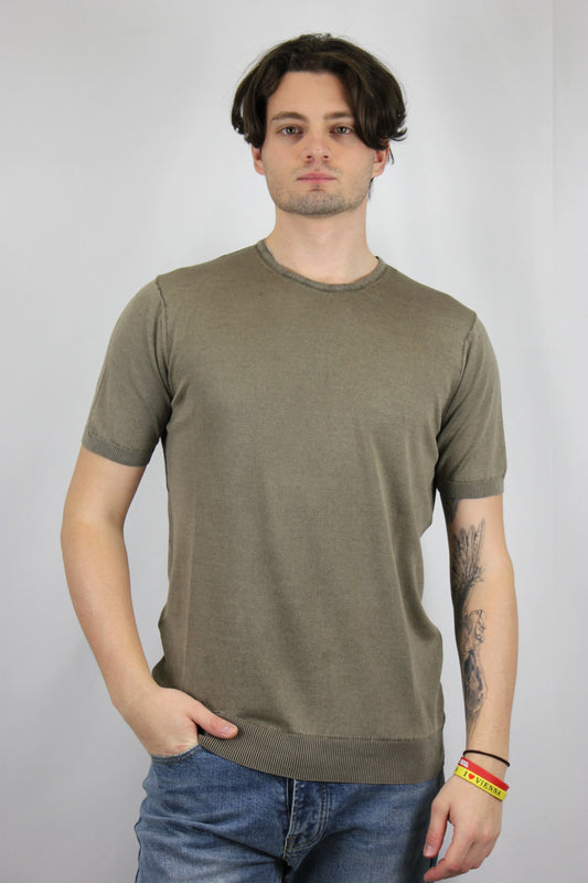 T-shirt stone wash Cacao Moro - Seipuntozerostore