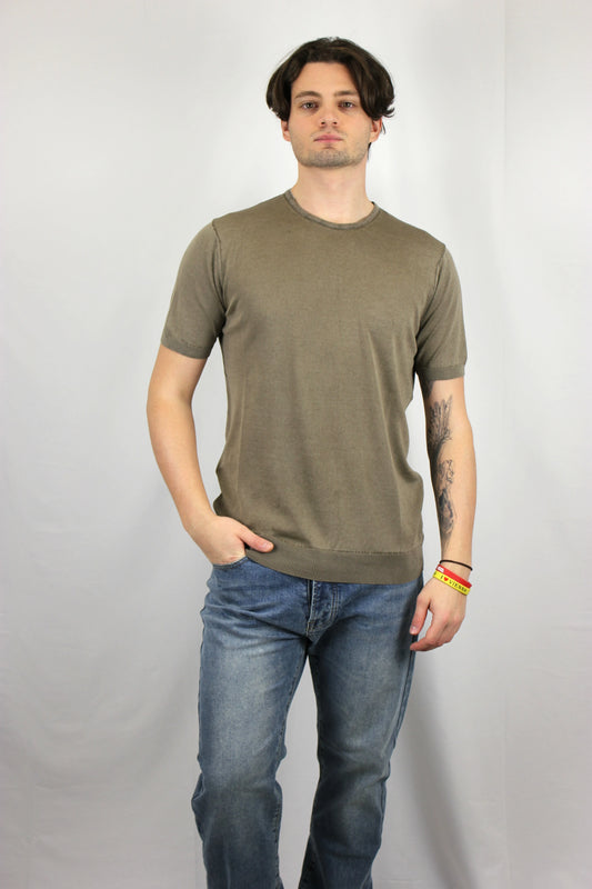 T-shirt stone wash Cacao Moro - Seipuntozerostore