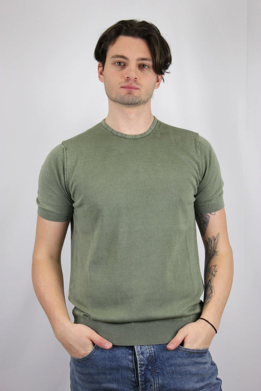 T-shirt stone wash verde Moro - Seipuntozerostore