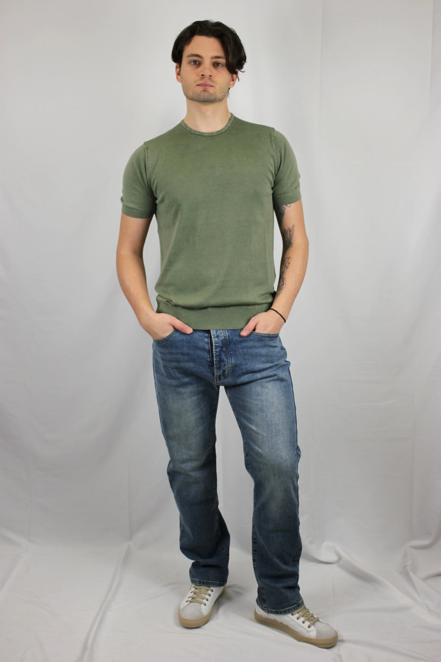 T-shirt stone wash verde Moro - Seipuntozerostore