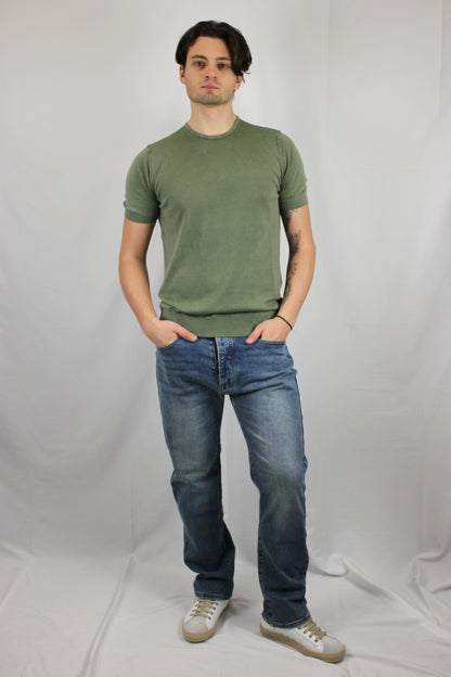 T-shirt stone wash verde Moro - Seipuntozerostore