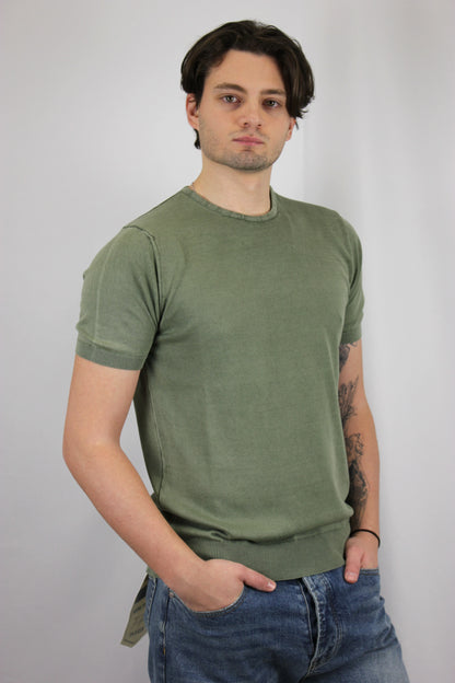 T-shirt stone wash verde Moro - Seipuntozerostore