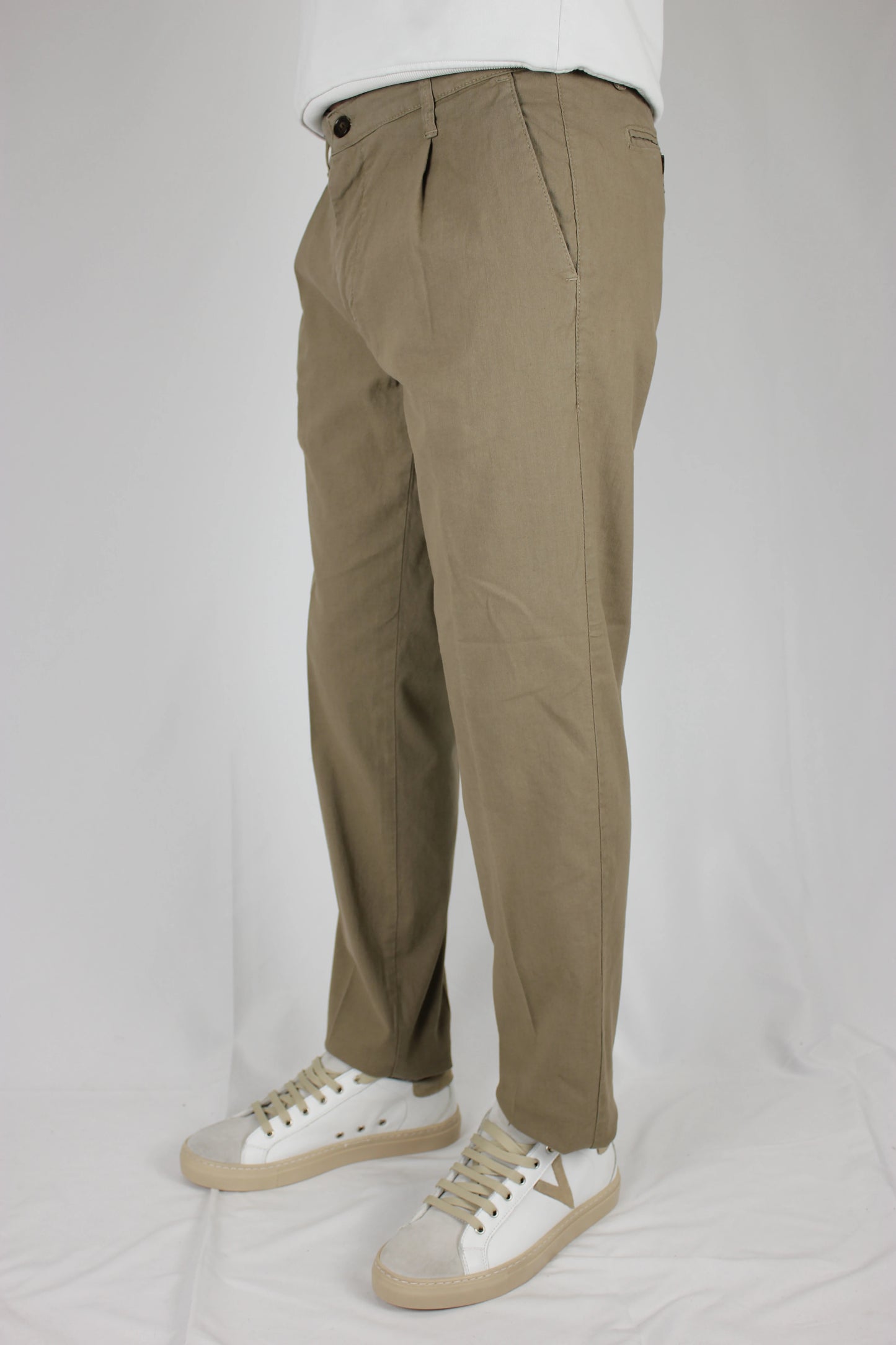 Pantalone pinces in cotone lino safari Seipuntozerostore - Seipuntozerostore
