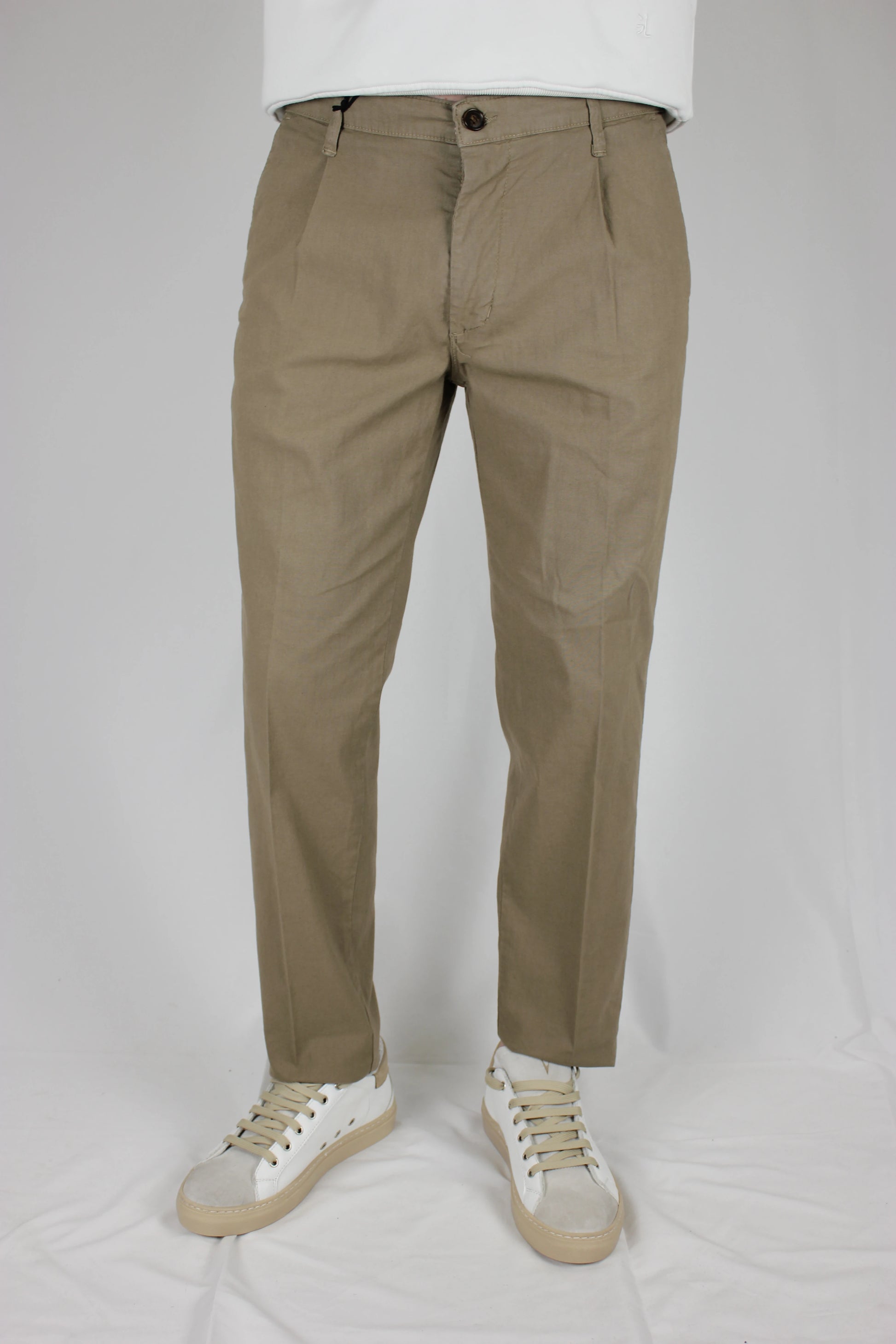 Pantalone pinces in cotone lino safari Seipuntozerostore - Seipuntozerostore