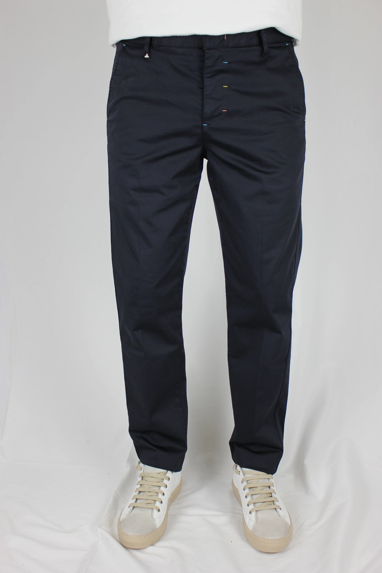 Pantalone Chinos raso blu Berna - Seipuntozerostore