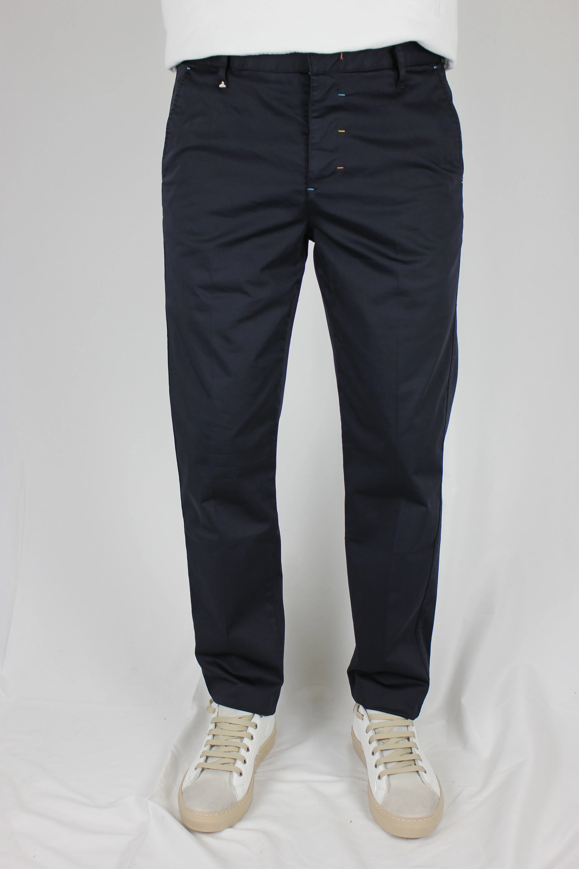 Pantalone Chinos raso blu Berna - Seipuntozerostore