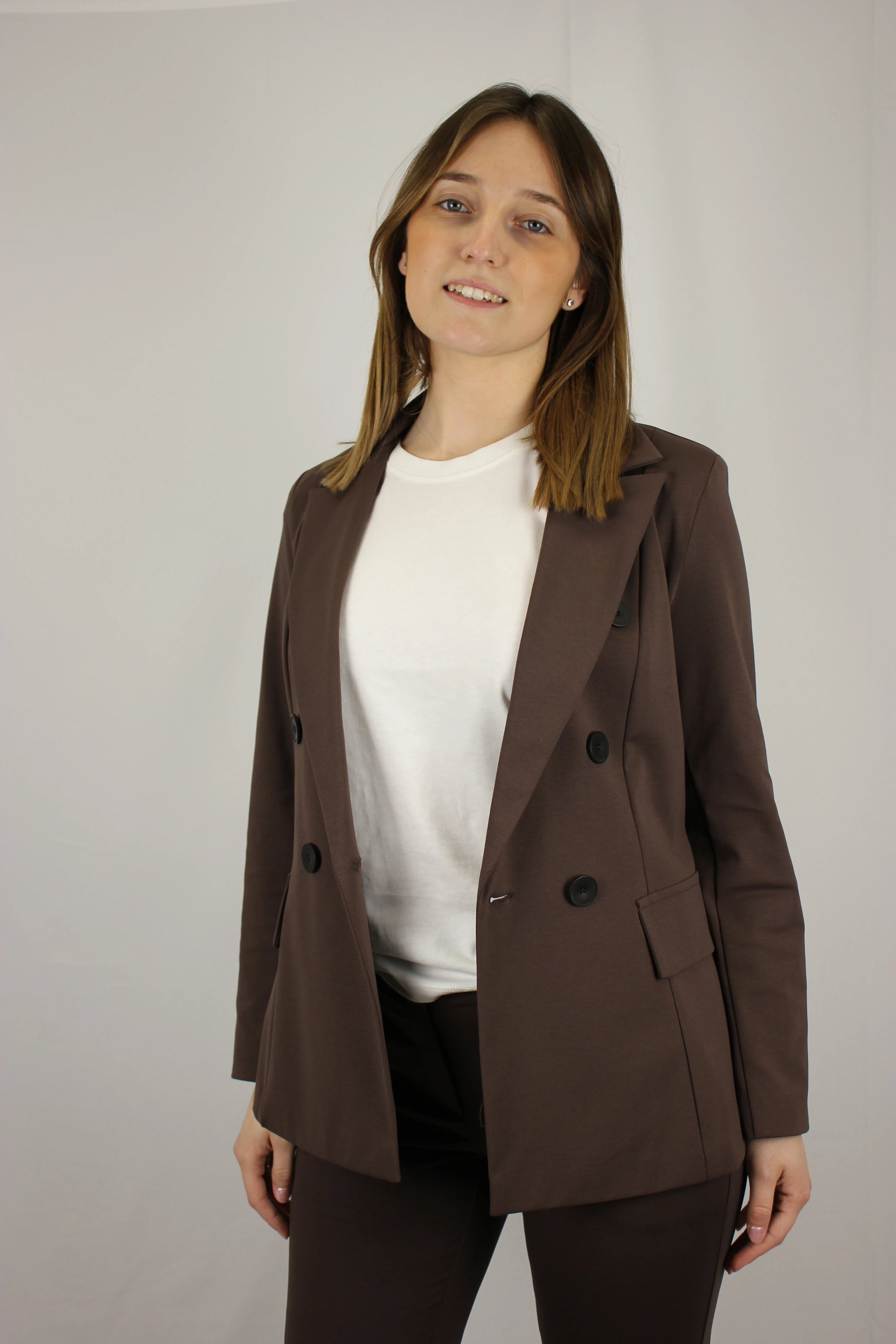 Blazer in punto Milano di cotone in doppio petto - Seipuntozerostore