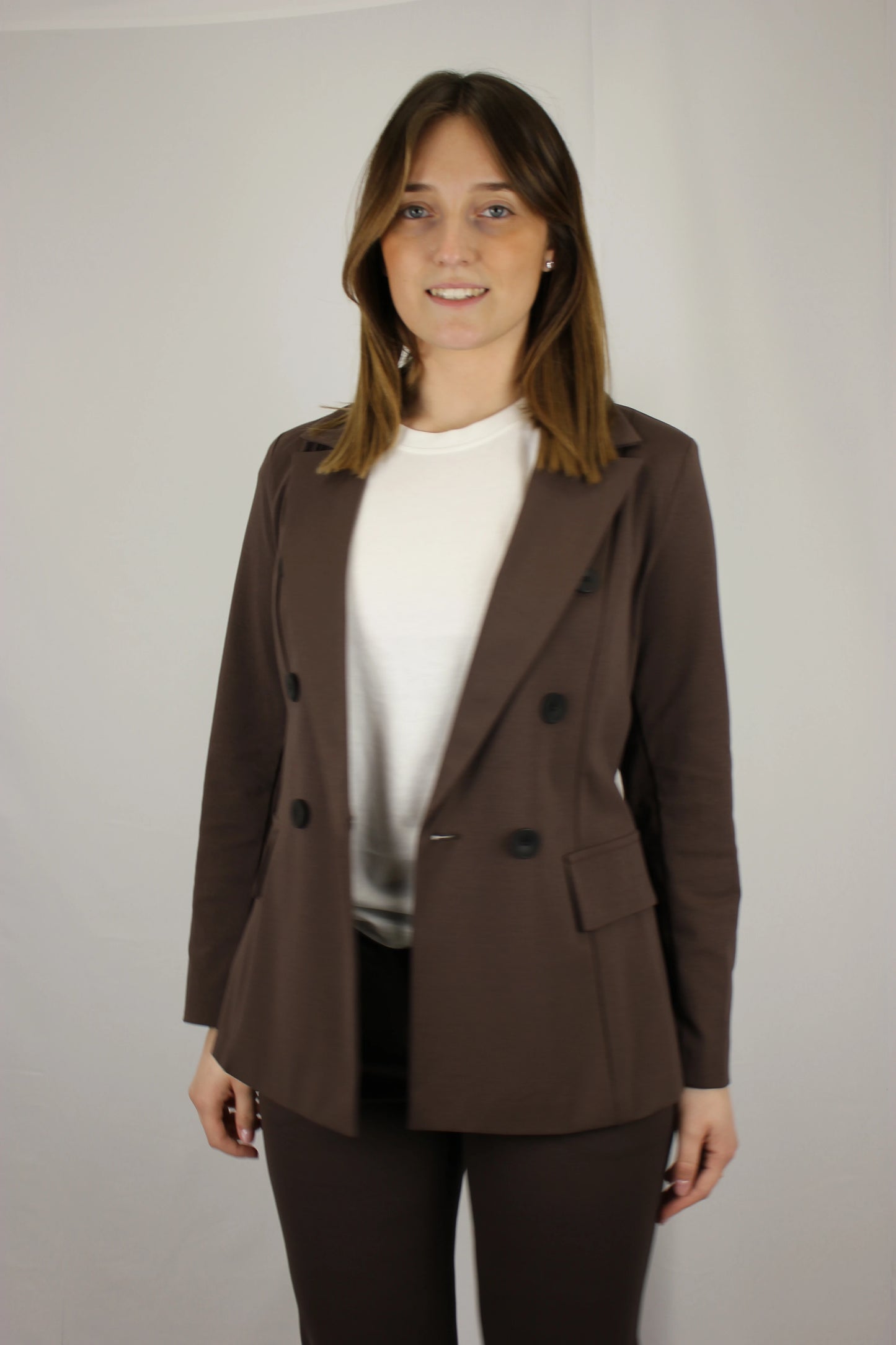 Blazer in punto Milano di cotone in doppio petto - Seipuntozerostore