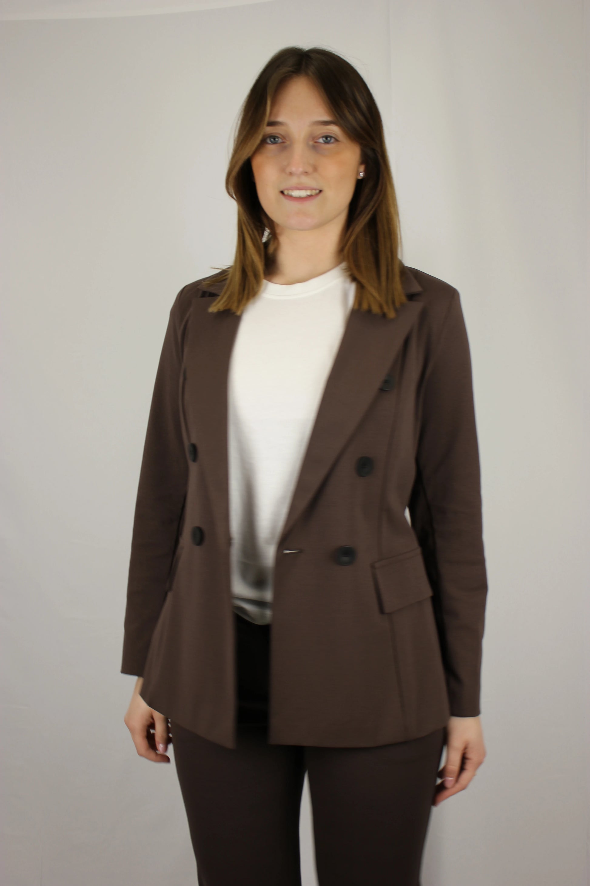 Blazer in punto Milano di cotone in doppio petto - Seipuntozerostore