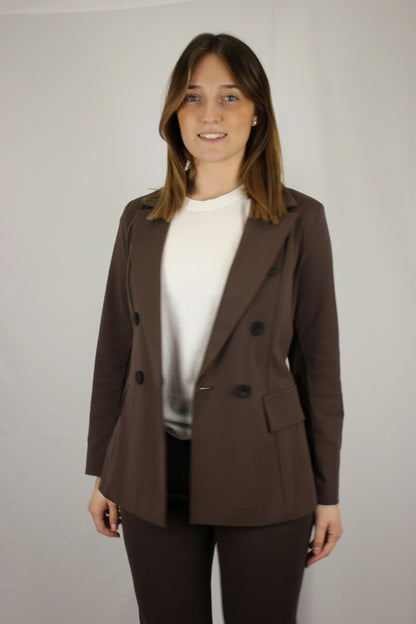 Blazer in punto Milano di cotone in doppio petto - Seipuntozerostore