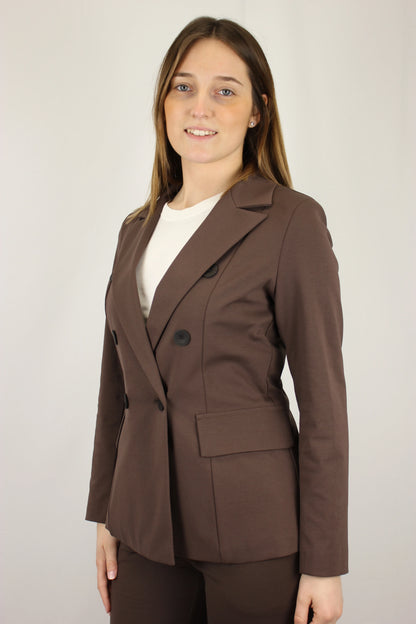 Blazer in punto Milano di cotone in doppio petto - Seipuntozerostore