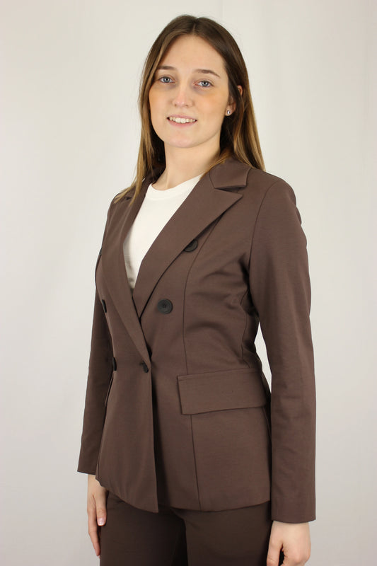 Blazer in punto Milano di cotone in doppio petto - Seipuntozerostore