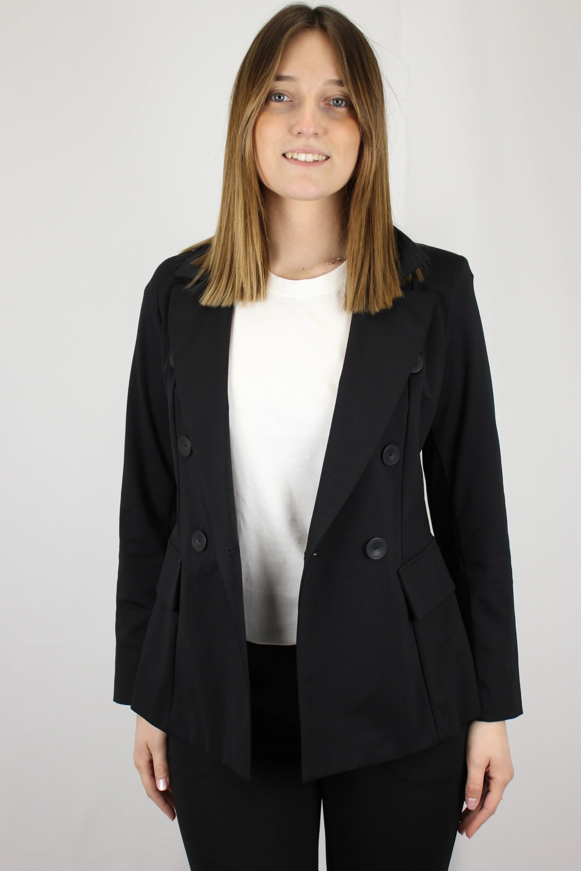 Blazer in punto Milano di cotone in doppio petto - Seipuntozerostore