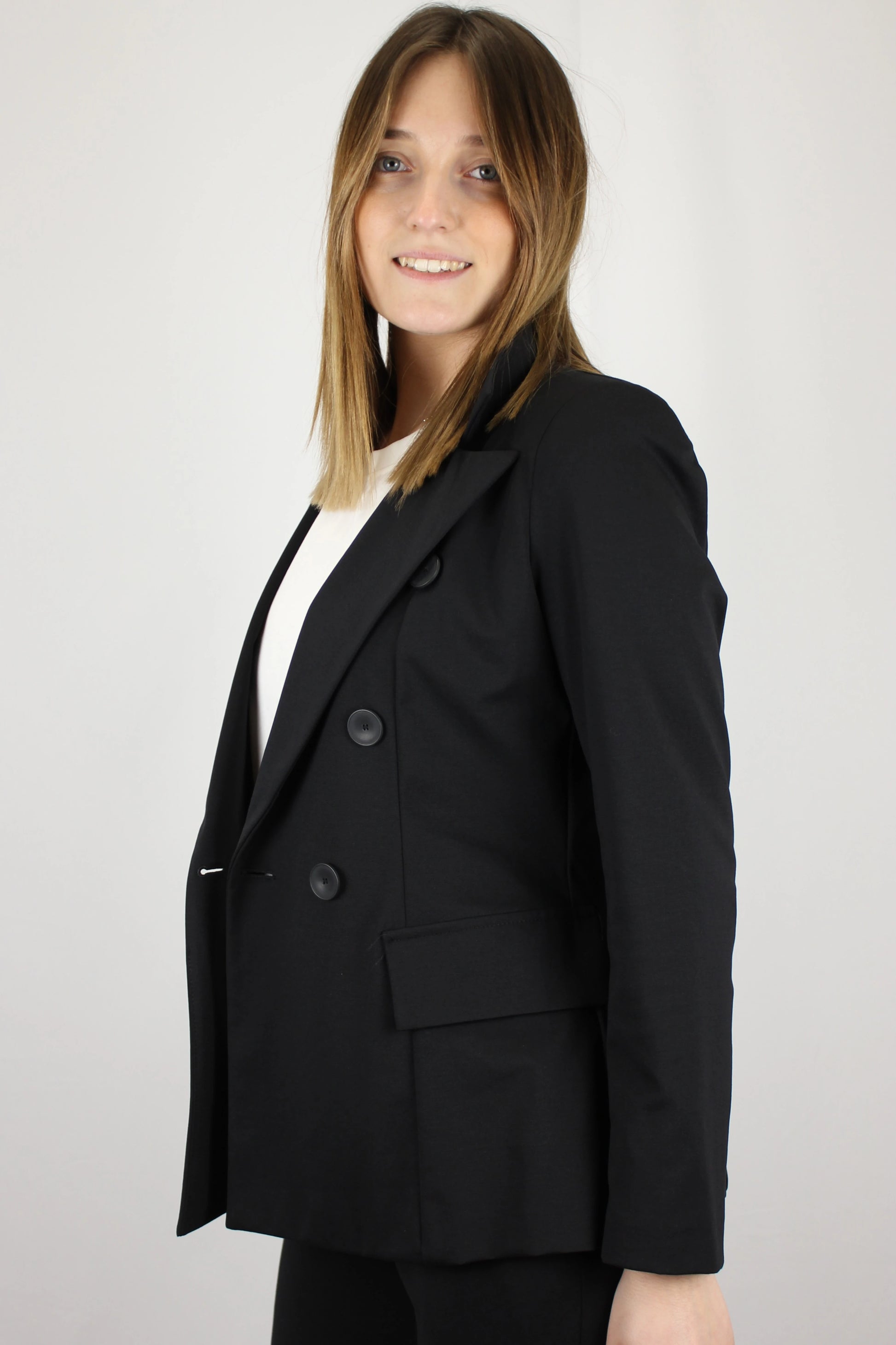 Blazer in punto Milano di cotone in doppio petto - Seipuntozerostore