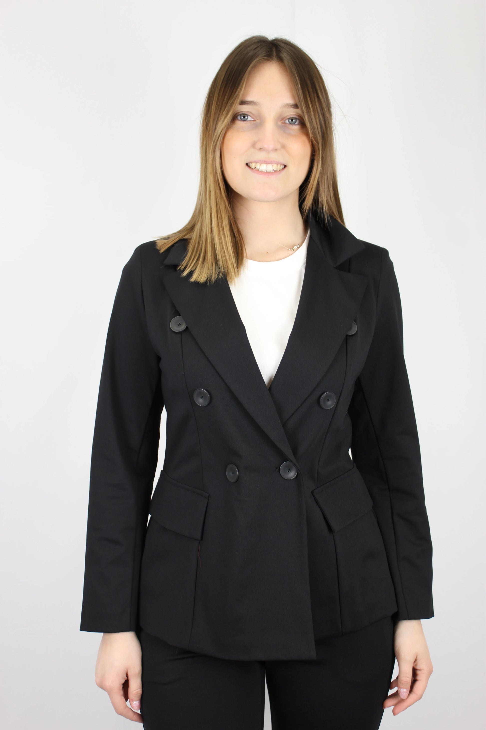 Blazer in punto Milano di cotone in doppio petto - Seipuntozerostore