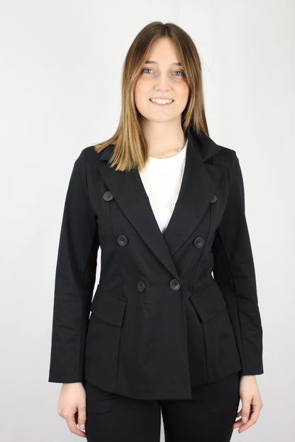 Blazer in punto Milano di cotone in doppio petto - Seipuntozerostore