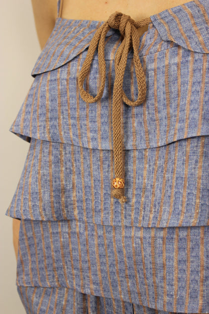Top rigato a balze in lino Markup - Seipuntozerostore