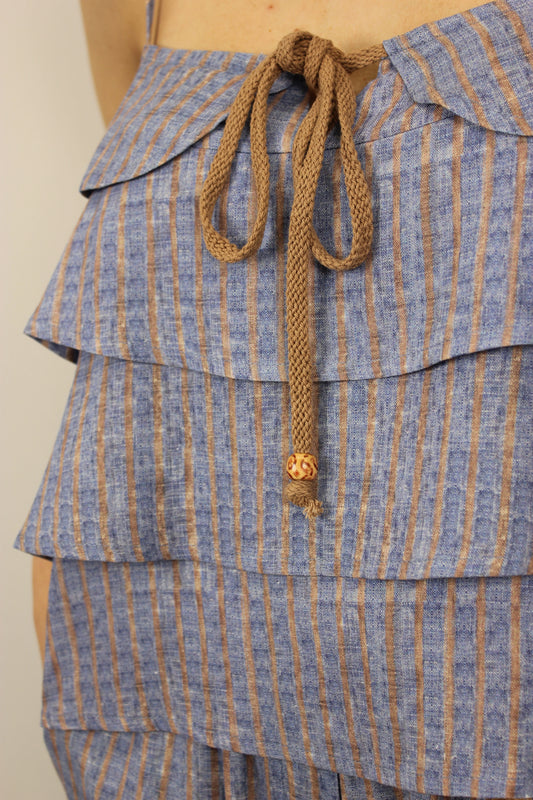 Top rigato a balze in lino Markup - Seipuntozerostore