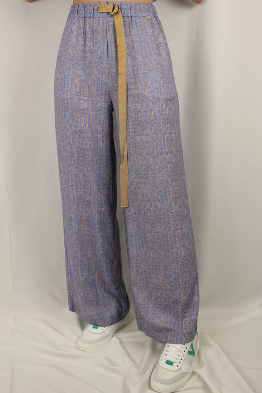 Pantalone a palazzo rigato in lino Markup - Seipuntozerostore