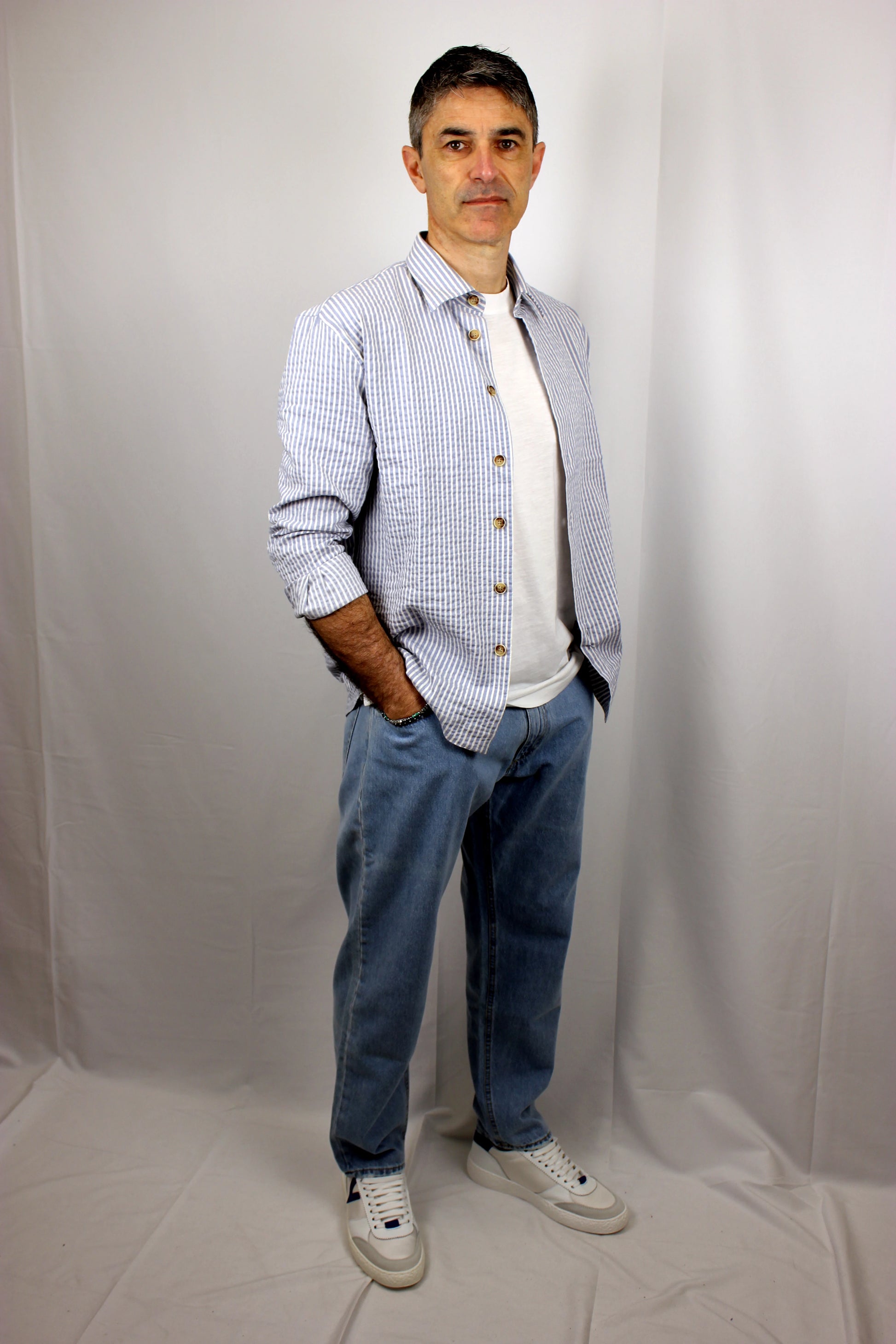 Camicia blu rigato Seipuntozero - Seipuntozerostore