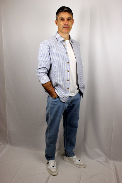Camicia blu rigato Seipuntozero - Seipuntozerostore