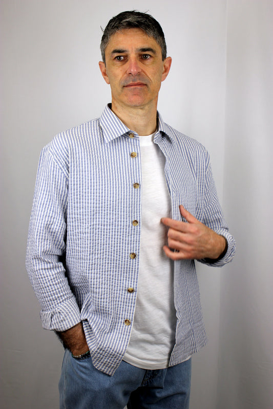 Camicia blu rigato Seipuntozero - Seipuntozerostore