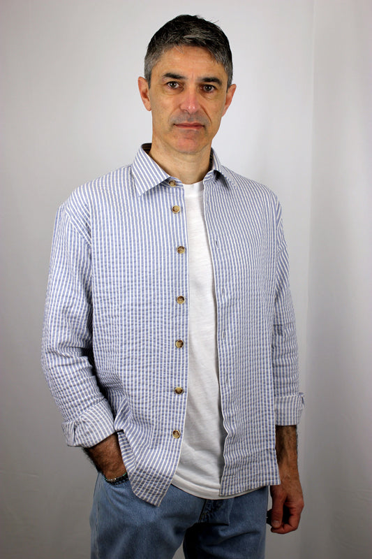 Camicia blu rigato Seipuntozero - Seipuntozerostore
