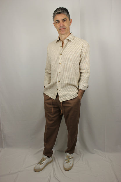 Camicia beige rigato Seipuntozero - Seipuntozerostore