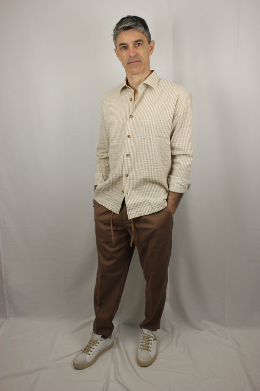 Camicia beige rigato Seipuntozero - Seipuntozerostore