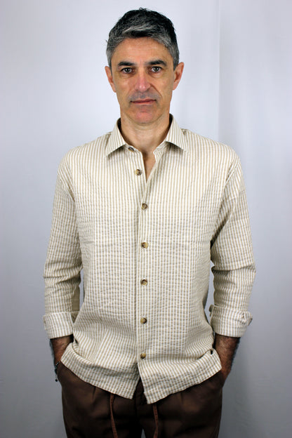 Camicia beige rigato Seipuntozero - Seipuntozerostore