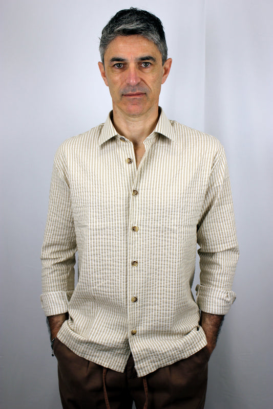 Camicia beige rigato Seipuntozero - Seipuntozerostore