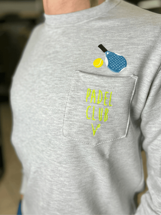 Felpa Padel Club grigio melange V2 Brand - Seipuntozerostore