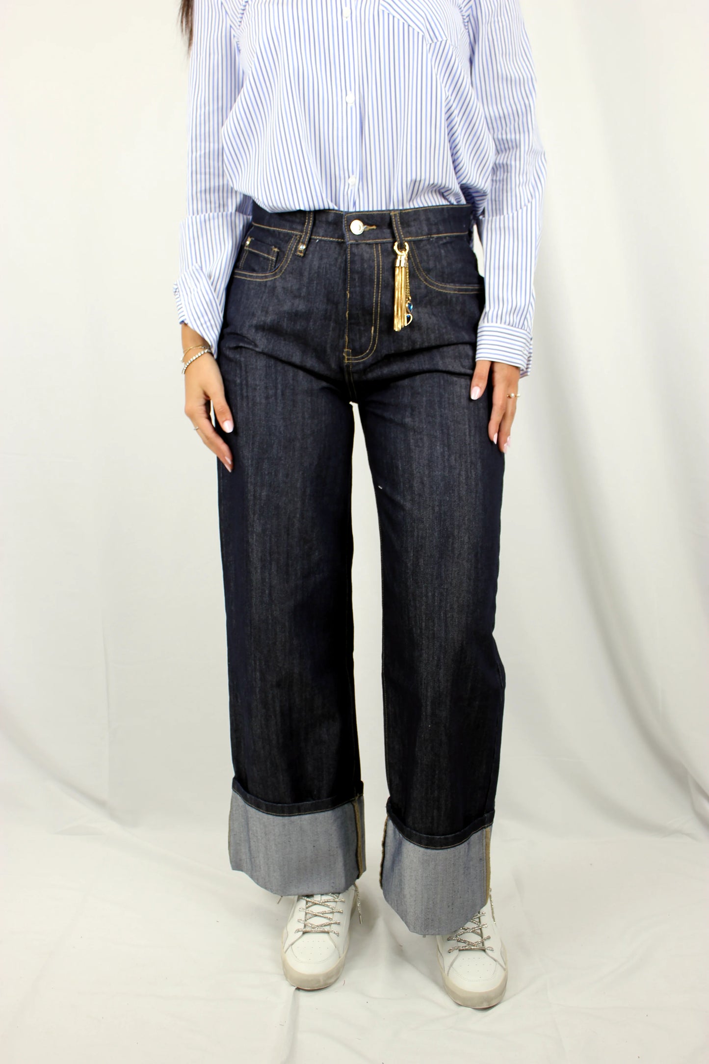 Jeans Wide Leg 5 tasche con gioiello Markup - Seipuntozerostore