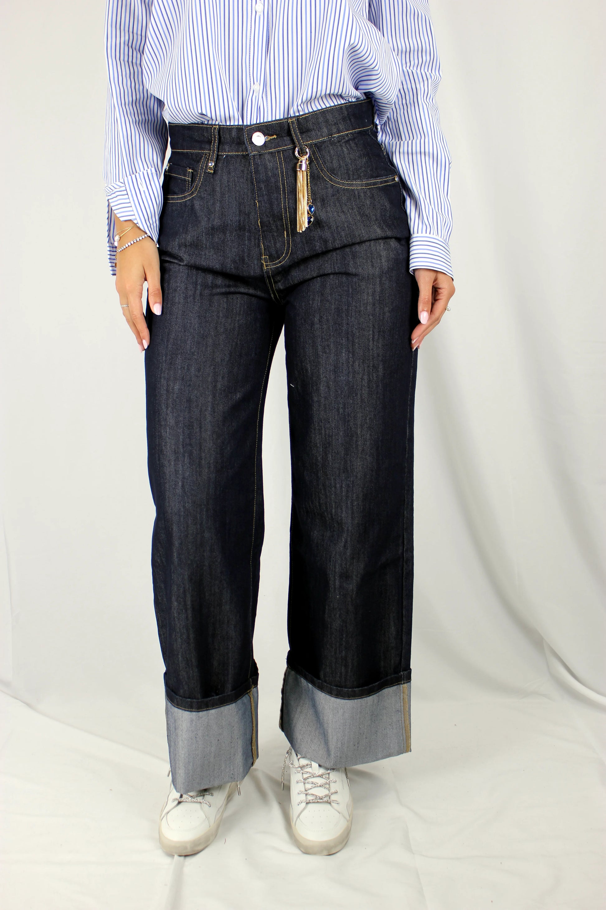 Jeans Wide Leg 5 tasche con gioiello Markup - Seipuntozerostore